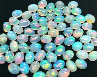 3x5mm To 8x10mm Natural Opal-Oval Opal -Opal Cabochon-Welo Fire Opal-Natural Ethiopian Fire Opal-Loose Opal-Opal Cabochon Loose Gemstone Lot
