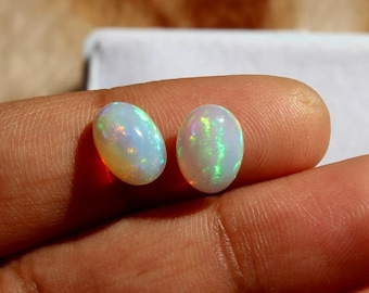 3x5mm Opal-Natural Opal-Oval Opal Pair-Opal Cabochon-Welo Fire Opal-Natural Ethiopian Fire Opal-Loose Opal-Opal Cabochon Loose Gemstone Lot