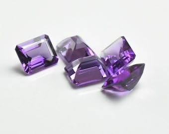 Amethyst Rectangle shape Gemstone, Faceted Cut for making beautiful jewelry, Natural Amethyst Handmade Loose Gemstone, High Quality gemstone