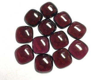 Natural Red Garnet Cushion Shape Cabochon Flat Back Calibrated Wholesale Gemstones,All Sizes Available Gemstone For Jewelry Making, 5 to 20m