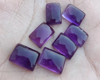 Amethyst Rectangle shape Gemstone, Cabochon for making beautiful jewelry, Natural Amethyst Handmade Loose Gemstone, High Quality gemstone