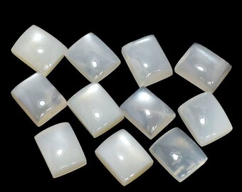 Natural White Moonstone, White Moonstone Octagon Cabochon,White Moonstone Back Flat Gemstones,Sizes 3x5MM To 12x16MM Gemstone, for jewellery