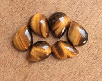 Natural Tiger Eye Pear shape Gemstone, Cabochon for making beautiful jewelry, Tiger Eye Cabs Handmade Loose Gemstone, All Sizes Available