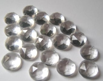 Natural Crystal Quartz, Round Shape Rose Cut , AAA Quality Crystal Quartz Loose Gemstone, Crystal Quartz Gemstone 5MM- 15MM Crystal Quartz