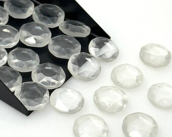 Natural Crystal Quartz Oval Shape Rose Cut, Crystal Quartz Gemstone,Crystal Quartz Loose Gemstone ,Crystal Quartz Oval Size 5X7mmTo12X16mm