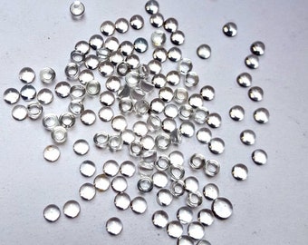 3MM To 15MM Natural White Topaz round Cabochon Gemstone- AAA+++ Quality Loose white topaz Calibrated Gemstone, Best For jewelry making Gems
