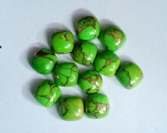 Cushion Natural Green Copper Turquoise, Amazing Green Copper Turquoise Cabochon, Calibrated Gemtsone,Loose Jewelry Gemstone Size 3mm -15mm