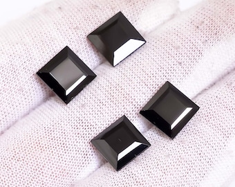 AAA+ Quality Natural Black Onyx Square Shape Faceted Cut Flat Back Calibrated Wholesale Gemstones,Semi Precious gemstone,All Sizes Available
