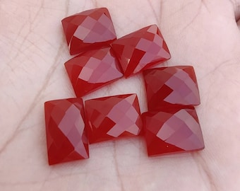 Red Onyx Rectangle shape Gemstone,Checker Cut for making beautiful jewelry,Natural Red Onyx Cut Handmade Loose Gemstone,bestQuality gemstone