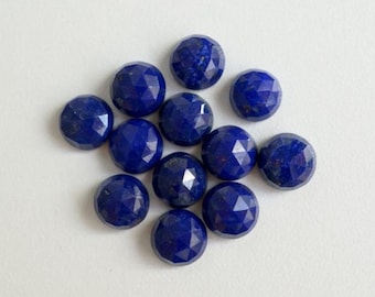 Blue Lapis Lazuli Round Shape Calibrated Rose Cut Gemstone For Jewelry Making, Blue Lapis Cabochons Size Available 5mm - 15mm Loose Gemstone