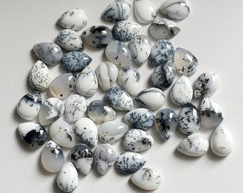 Natural Dendrite Opal Pear Shape Cabochon Gemstone, Calibrated Tear Drop Shape Quality Wholesale Gemstones, All Sizes Semi Precious GemStone