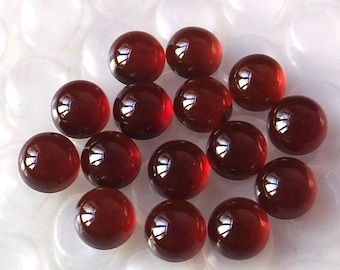 Natural Red Garnet Round Shape Cabochon Flat Back Calibrated Wholesale Gemstones,All Sizes Available Gemstone For Jewelry Making, 5m to 20mm