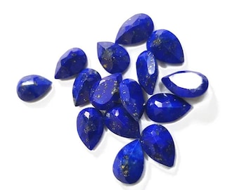 AAA Natural Pear Shape Lapis Lazuli, Faceted Cut Loose Gemstone, Calibrated Size Available 3x5 MM to 12x16 MM, Jewelry Making Cut Gemstone