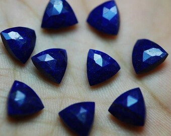 Blue Lapis Lazuli Trillion Shape Calibrated Rose Cut Gemstone For Jewelry Making,Blue Lapis Cabochons Size Available 5mm-15mm Loose Gemstone