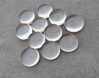 Natural Crystal Quartz Cabochon, Flat Back Calibrated Round, Semi Precious Loose Gemstone, Good Quality Cabochons, jewelry making Gemstone