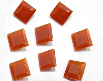 Natural Red Onyx Square Shape Faceted Cut Calibrated Wholesale Gemstones, All Sizes Available Gemstone For Jewelry Making, 5mm to 20mm gems