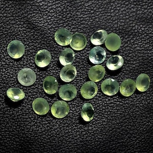 Facettierter runder natürlicher Prehnit Edelstein: AAA+ Qualität (3 mm-15 mm)