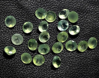 Natural Prehnite 3mm-15mm Round Faceted Cut Loose Gemstone 3mm 4mm 5mm 6mm 7mm 8mm 9mm 10mm 11mm 12mm 13mm 14mm 15mm AAA+A Top Quality 100%