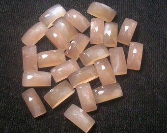 Natural Peach Moonstone, Peach Moonstone Octagon Rose Cut, Moonstone Back Flat Gemstones, Sizes 5x7MM To 12x16MM Gemstone, lot for jewellery
