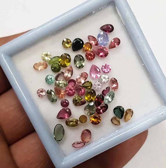 Multi-Color Tourmaline Gemstone Lot: 30 Pieces Mix Shape Faceted AAA Quality