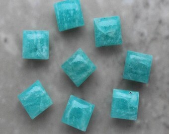 Amazonite Square Cabochon 3MM To 15MM, Natural Amazonite Square Cabochon loose gemstone,Semi Precious Gemstone Cabochon Lot, Calibrated Size