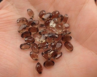 Natural Smoky Quartz Oval shape Gemstone, Faceted Cut for making beautiful jewelry, Quartz Handmade Loose Gemstone, best Quality gemstone