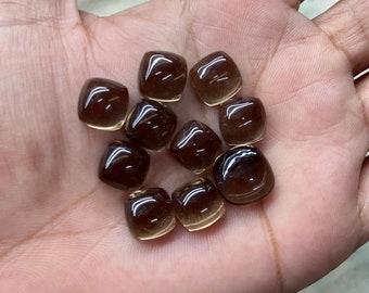 Natural Smoky Quartz Cushion Shape Cabochon, Quartz Loose Gemstone For Jewelry Making, Black Color Smoky Quartz Cab Calibrated Size 3m-15mm