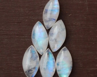 Natural Rainbow Moonstone 6x12mm Marquise Shape Cabochon Loose Gemstone,Natural Rainbow Moonstone Jewelry Making Gemstone,All sizesAvailable