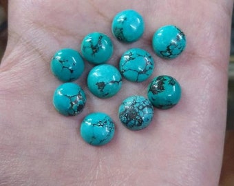 Natural Tibetan Turquoise Gemstone 3mm - 15mm Round Shape Top Quality Turquoise Round Cabochon Turquoise Gemstone, Jewelry Making GemStone