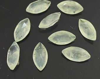 Natural Marquise shaped Prehnite calibrated gemstone Faceted Cut sizes available 3x6 4x8 5x10mm 6x1mm2 7x14mm 8x16MM Prehnite Loose Gemstone