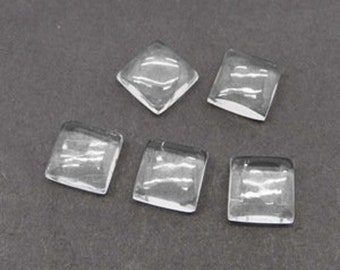 Natural Crystal Quartz, Square Shape Cabochon, AAA Quality Crystal Quartz Loose Gemstone,Crystal Quartz Gemstone 3MM - 15MM Crystal Quartz