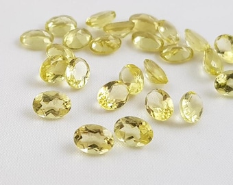 Natural Lemon Quartz Faceted Cut Gemstone, CALIBRATED Quartz Oval Cut, Semi Precious Loose Gemstone, Good Quality Gems, All Sizes Available