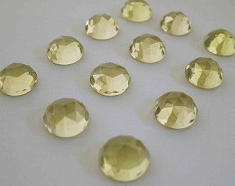 Natural Lemon Quartz Round Rose Cut 5mm to 15mm Loose Gemstone 5mm 6mm 8mm 9mm 10mm 11mm 12mm 13mm 14mm 15mm gemstone for jewelry Making