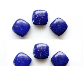 Natural Lapis Lazuli Cushion Shape Cabochon Flat Back Calibrated Wholesale Gemstones,All Sizes Available Gemstone For JewelryMaking,5 to 20m