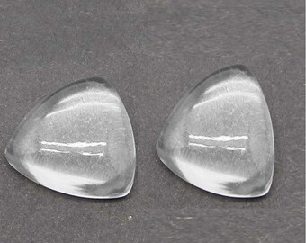 Natural Crystal Quartz, Trillion Shape Cabochon, AAA Quality Crystal Quartz Loose Gemstone,Crystal Quartz Gemstone 3MM - 15MM Crystal Quartz