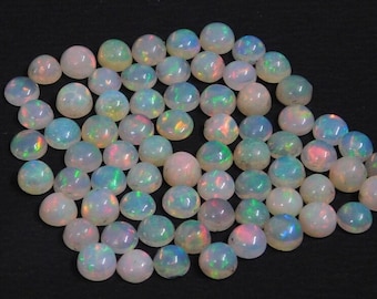 Natural Ethiopian Fire Opal Gemstone, 3mm To 10mm Round opal Gems, welo fire opal,square opal Cabochon, multi fire opal,loose opal Cabochon