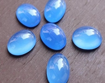 Natural Blue Chalcedony Oval shape Gemstone, Cabochon for making beautiful jewelry, Chalcedony Handmade Loose Gemstone, Quality gemstone