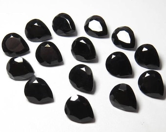 Natural Black Onyx Pear shape Gemstone, Faceted Cut for making beautiful jewelry, Black Onyx Cut Handmade Loose Gemstone,All Sizes Available