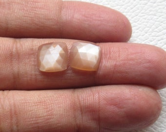 Natural AAA Peach Moonstone Square Rose Cut 5mm 6 7 8 9 10mm 11 12mm 13 14 15mm Peach Moonstone Square Rose Cut loose gemstone wholesale lot