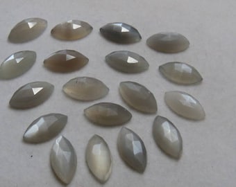 Natural Grey Moonstone Marquise Rose Cut Size 3X6MM To 8X16MM AAA Grey Moonstone Marquise Rose Cut Loose Gemstone Use For Making Jewellery