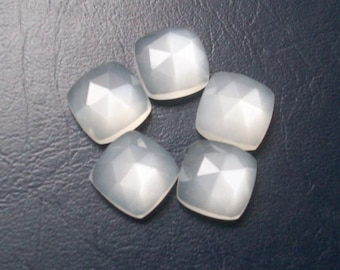 AAA Natural White Moonstone Cushion Rose Cut Size 5X5M To 15X15MM White Moonstone Cushion RoseCut Loose Gemstone Wholesale lot for jewellery