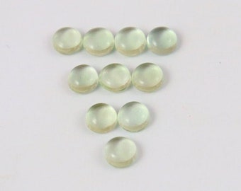 100% Natural Green Amethyst Round Cabochon Size 3X3MM To 15X15MM AAA Green Amethyst Round Flat back Cabochon Calibrated Size LooseGemstone