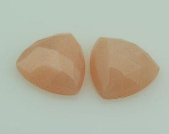 Natural AAA Peach Moonstone Trillion Rose Cut 5mm 6 7 8 9 10 11 12 13 14 15mm Peach Moonstone Trillion Rose Cut loose gemstone wholesale Lot