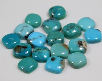 Natural Tibetan Turquoise Gemstone 3mm - 15mm Cushion Shape Top Quality Turquoise Cushion Cabochon Turquoise Gemstone, Jewelry Making Stone