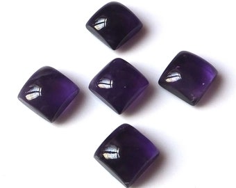 Natural Amethyst Square Shape Cabochon Flat Back Calibrated Wholesale Gemstones,All Sizes Available Gemstone For Jewelry Making, 5mm to 20mm