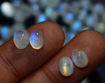 Natural Moonstone Cabochon Wholesale Lot,Moonstone Oval Shape Gemstone, Amazing Quality Moonstone Loose Gemstone Size 8X10MM For Jewelry Use