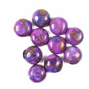 Purple Copper Turquoise Cabochon: Round Gemstone for Jewelry Making