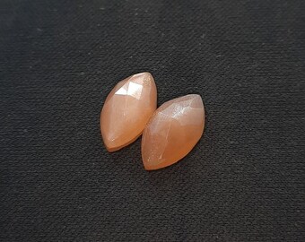 Natural Peach Moonstone Marquise Rose Cut Size 4X8MM To 8X16MM AAA Peach Moonstone Marquise Rose Cut Loose Gemstone Use For Making Jewellery