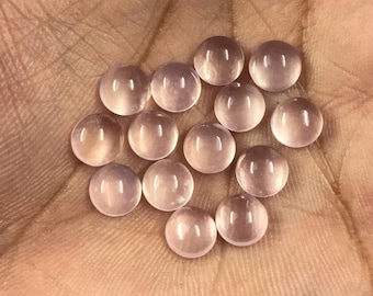 Natural Rose Quartz, Round Shape Cabochon, AAA Quality Rose Quartz Loose Gemstone, Rose Quartz Gemstone 3MM-15MM Rose Quartz Round Gemstone