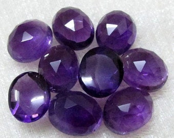 Amethyst Oval shape Gemstone, Rose Cut for making beautiful jewelry, Natural Amethyst Handmade Loose Gemstone, Flat Back Calibrated gemstone